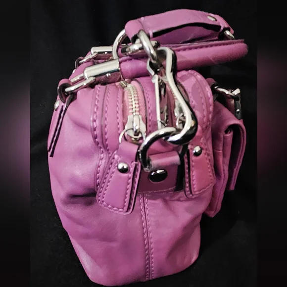 Coach Kristen Orchid Purple Leather Satchel/Shoulder Bag - Picture 4 of 16
